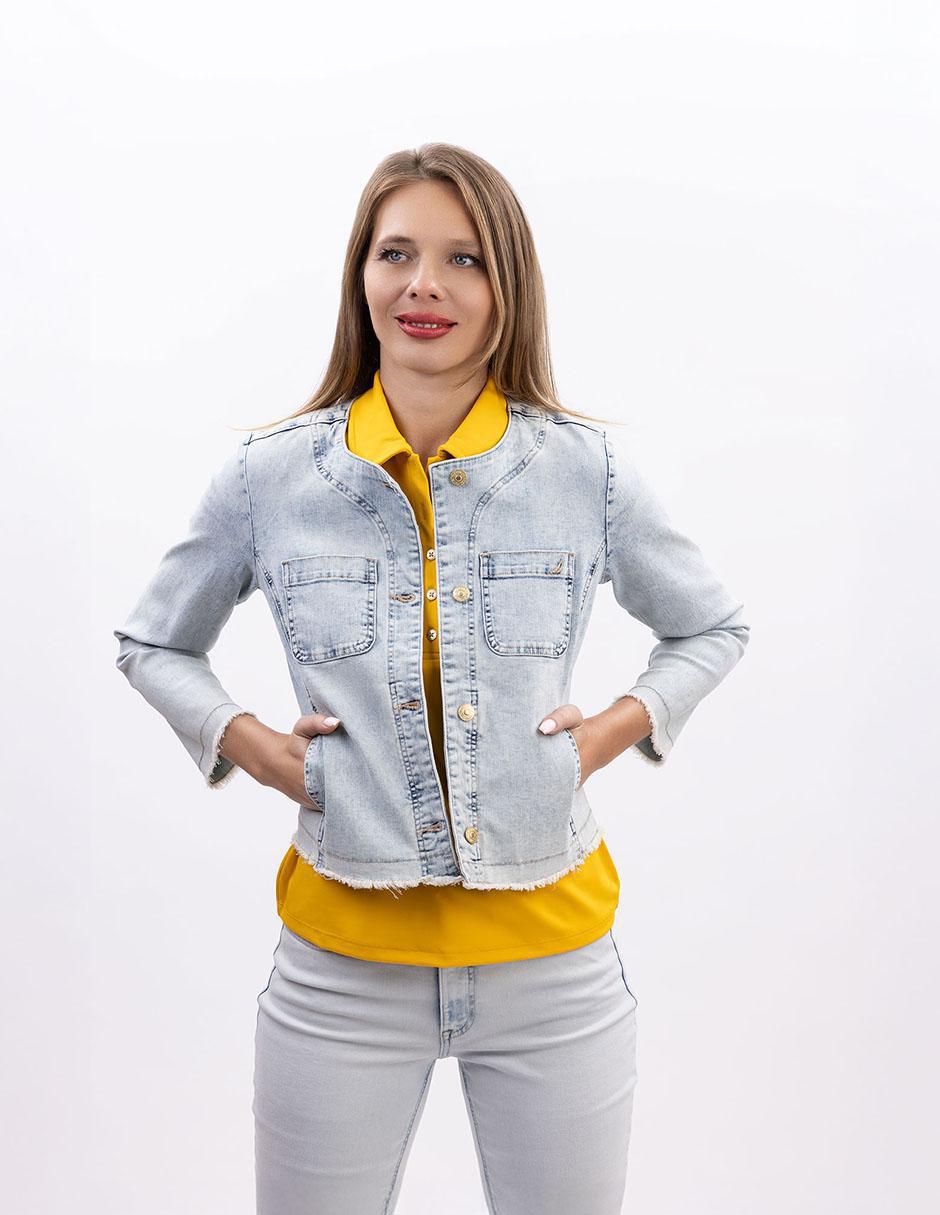 Chamarra denim de mezclilla para mujer Chamarra denim de mezclilla para mujer