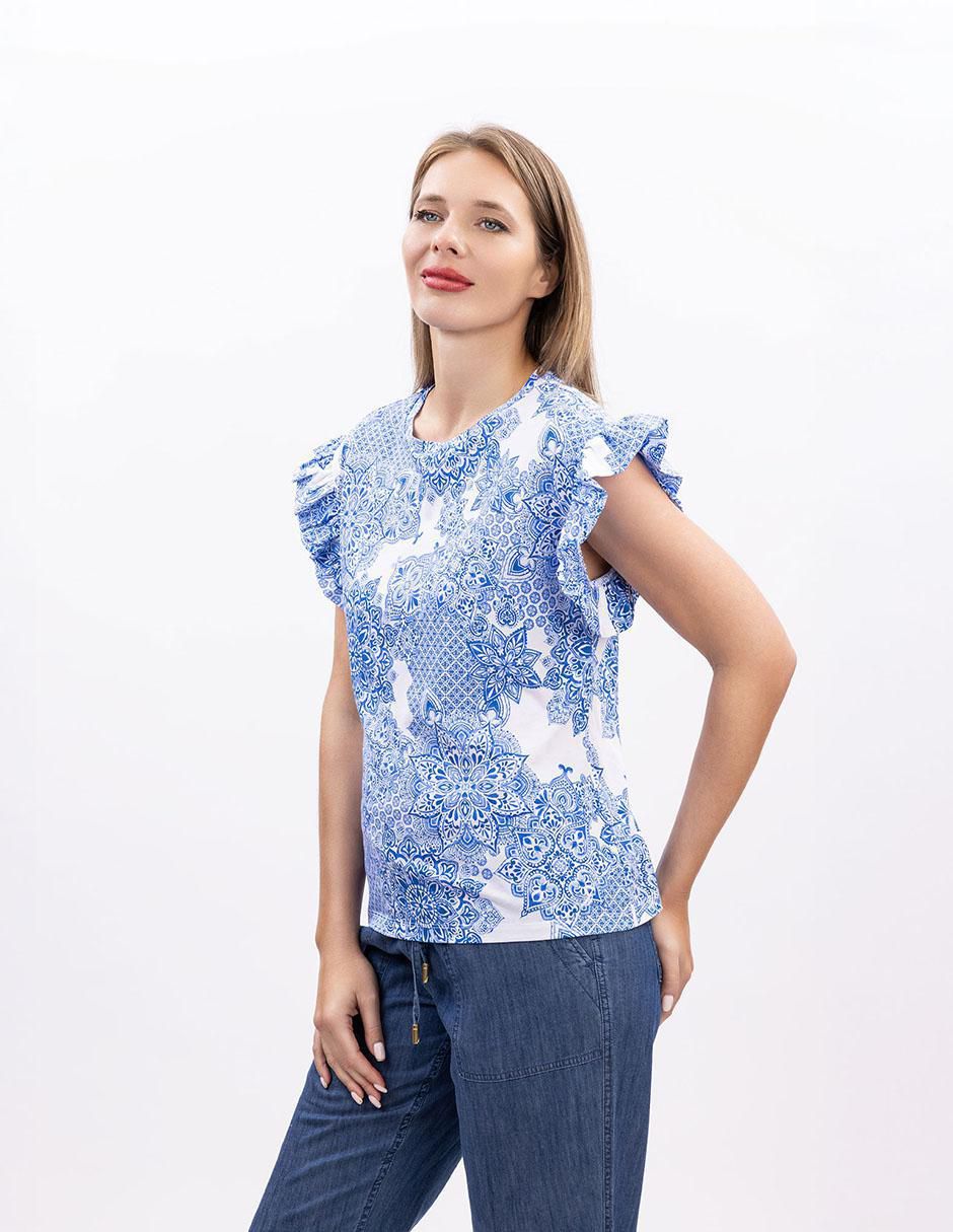Playera manga corta cuello redondo para mujer 2