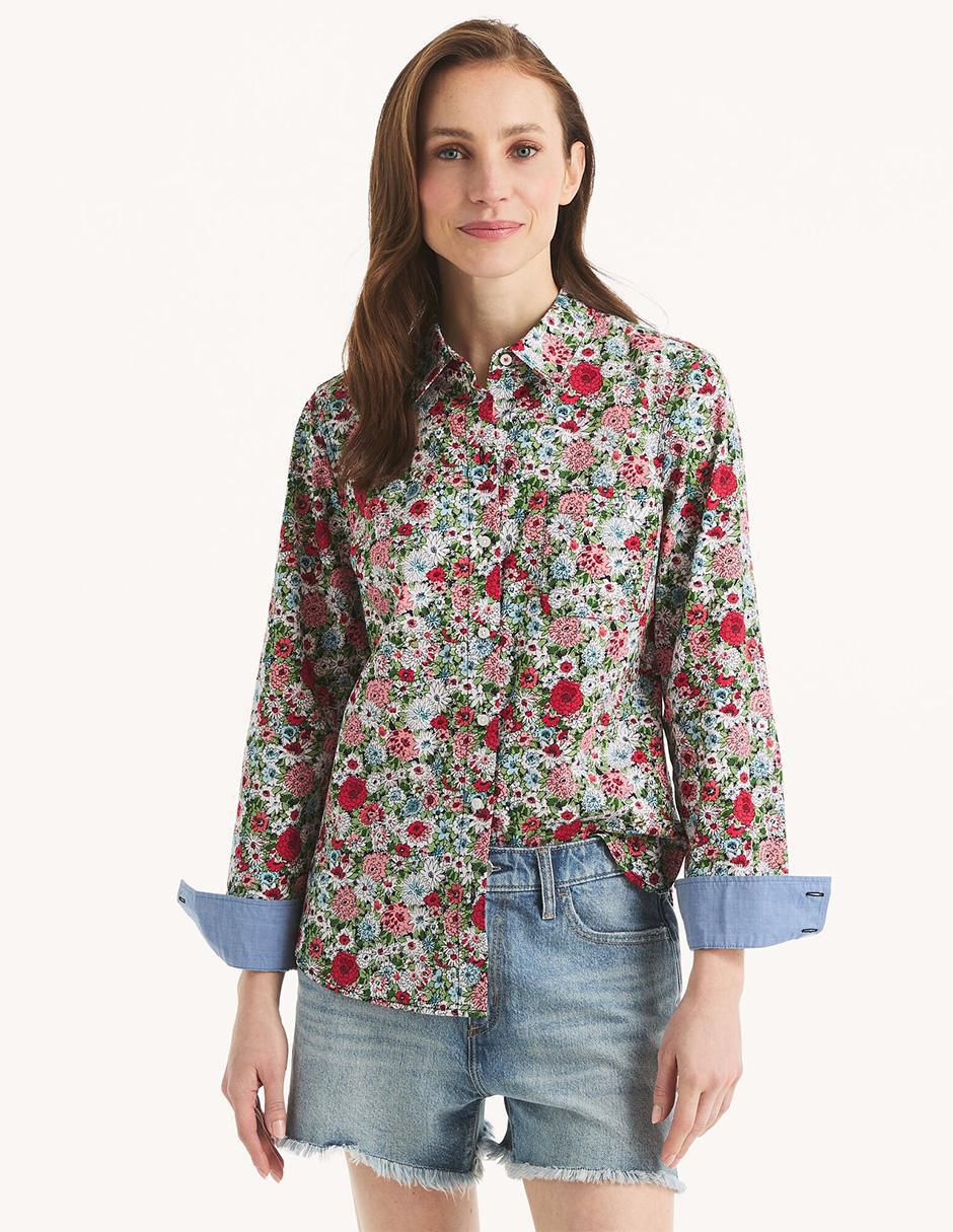 Camisa de algodón manga larga para mujer Camisa de algodón manga larga para mujer
