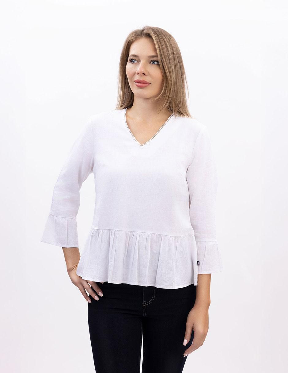 Blusa peplum manga 3/4 para mujer