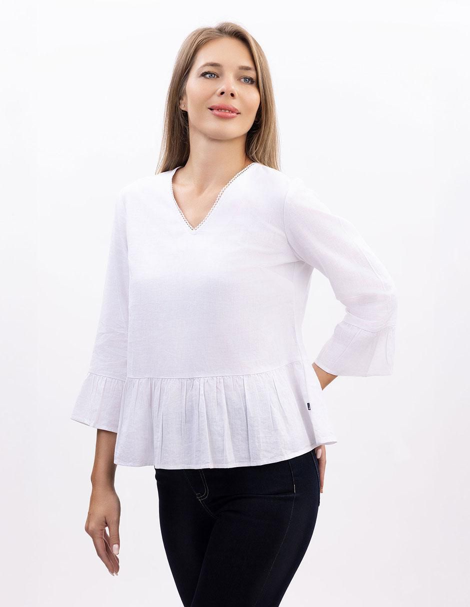 Blusa peplum manga 3/4 para mujer 2