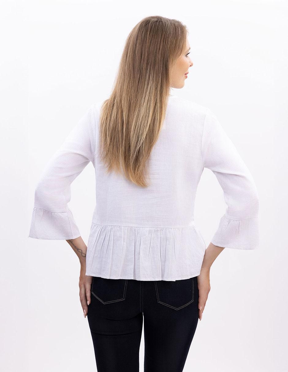 Blusa peplum manga 3/4 para mujer 3