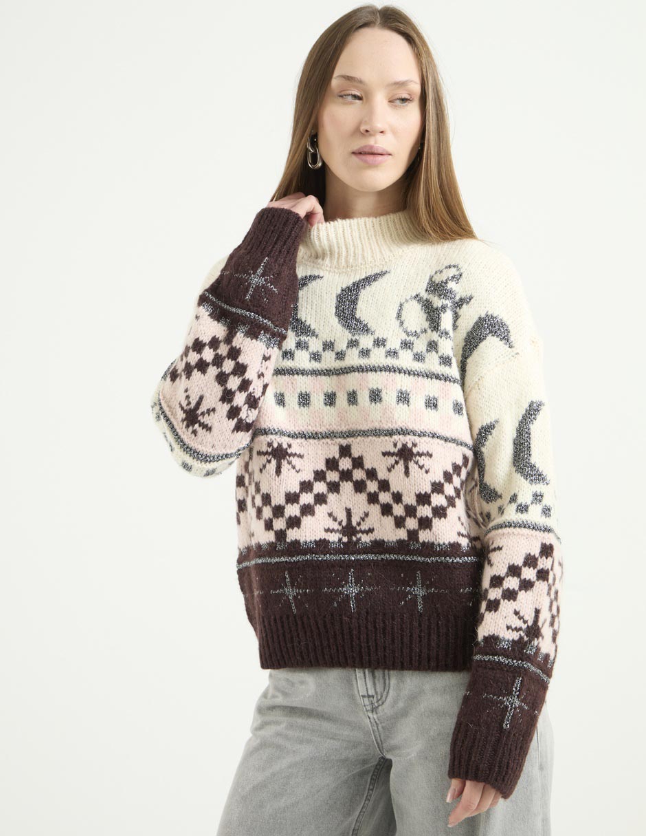 Suéter cuello alto para mujer