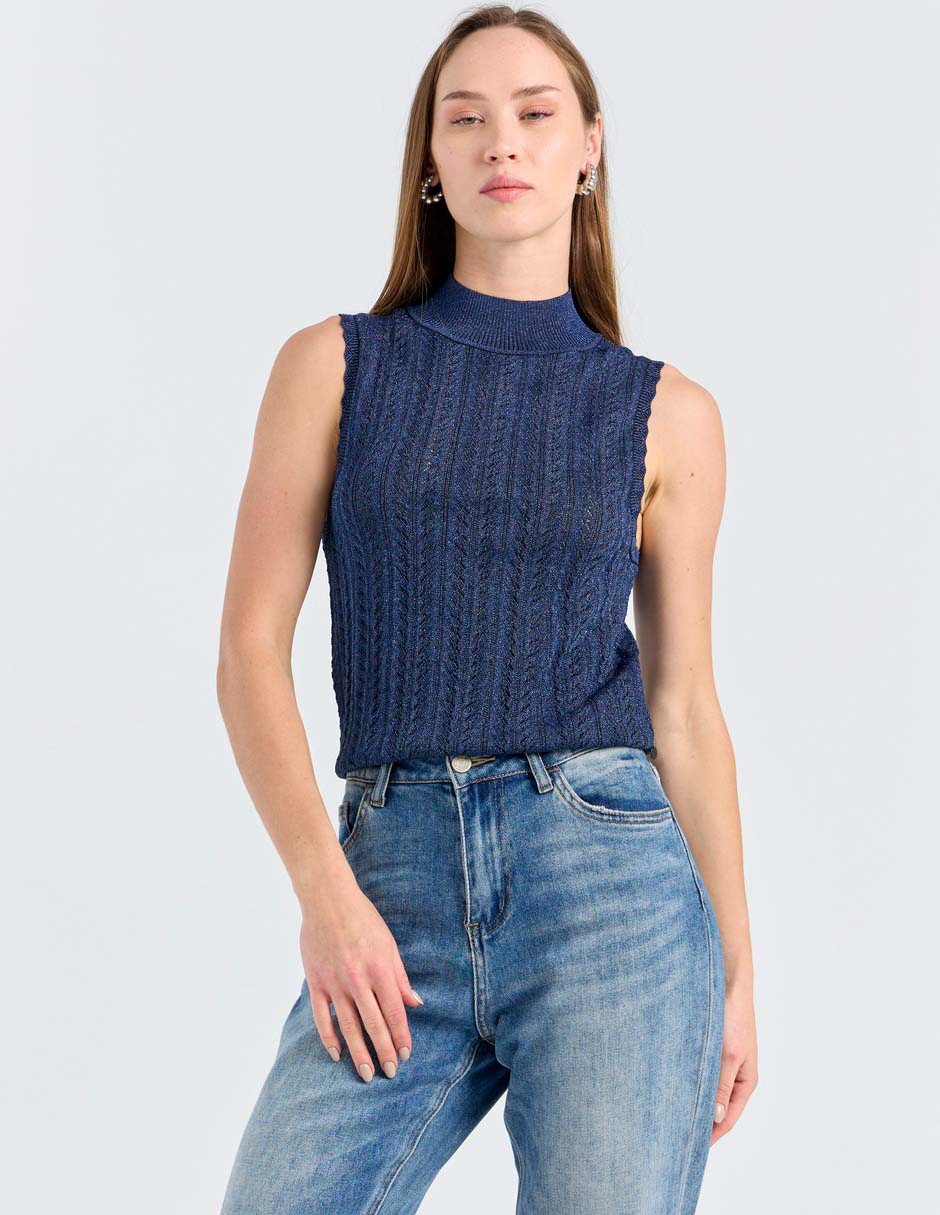 Top Scotch & cuello cuadrado