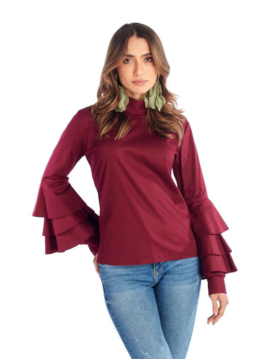 Blusa manga larga para mujer
