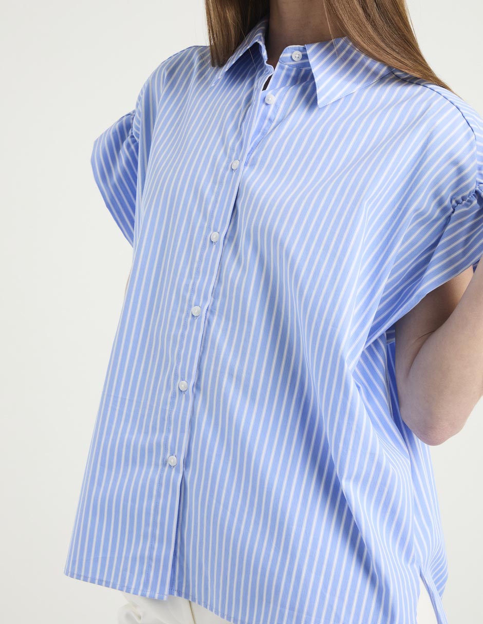 Blusa camisera manga corta para mujer 4