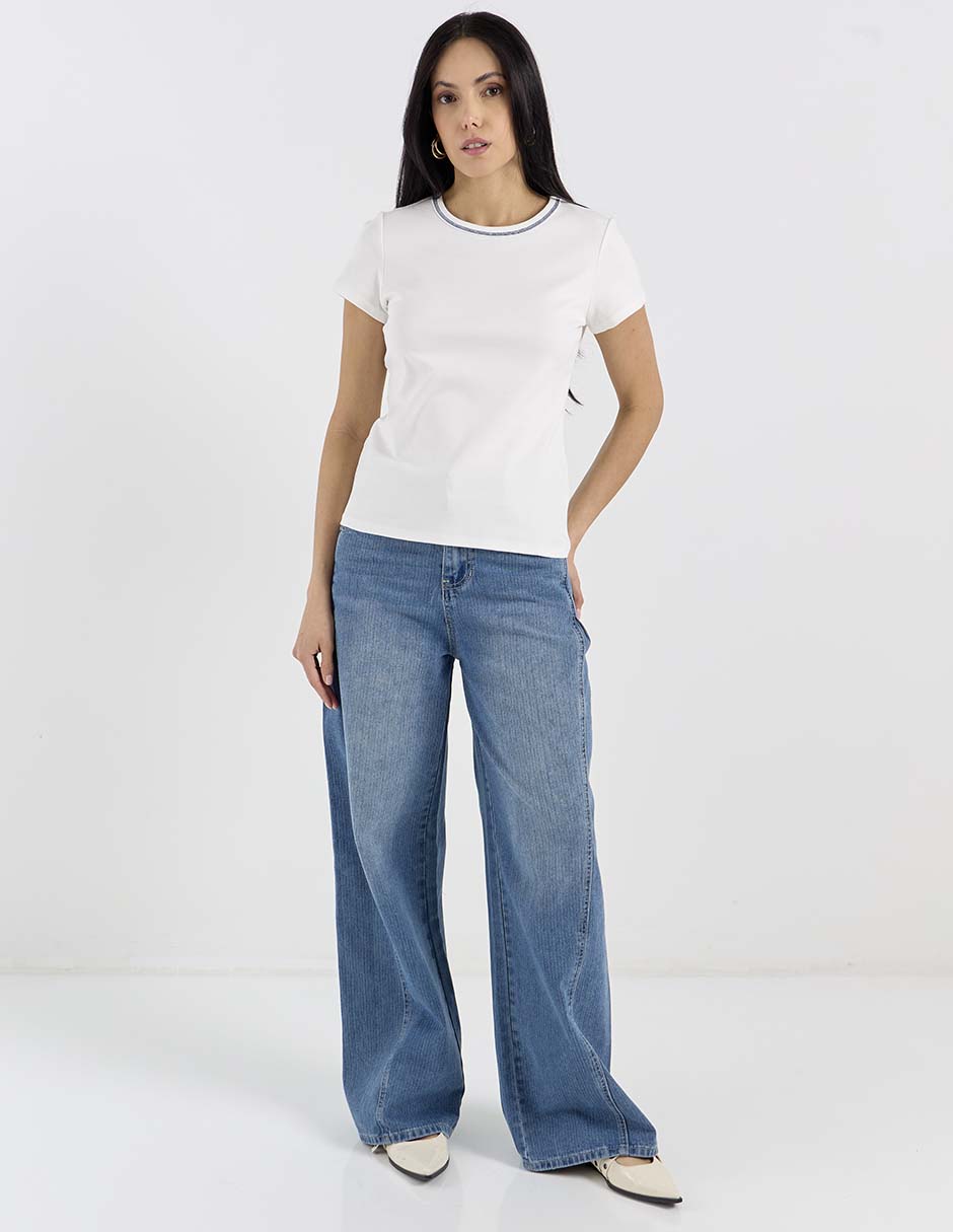 Playera manga corta cuello redondo para mujer 3