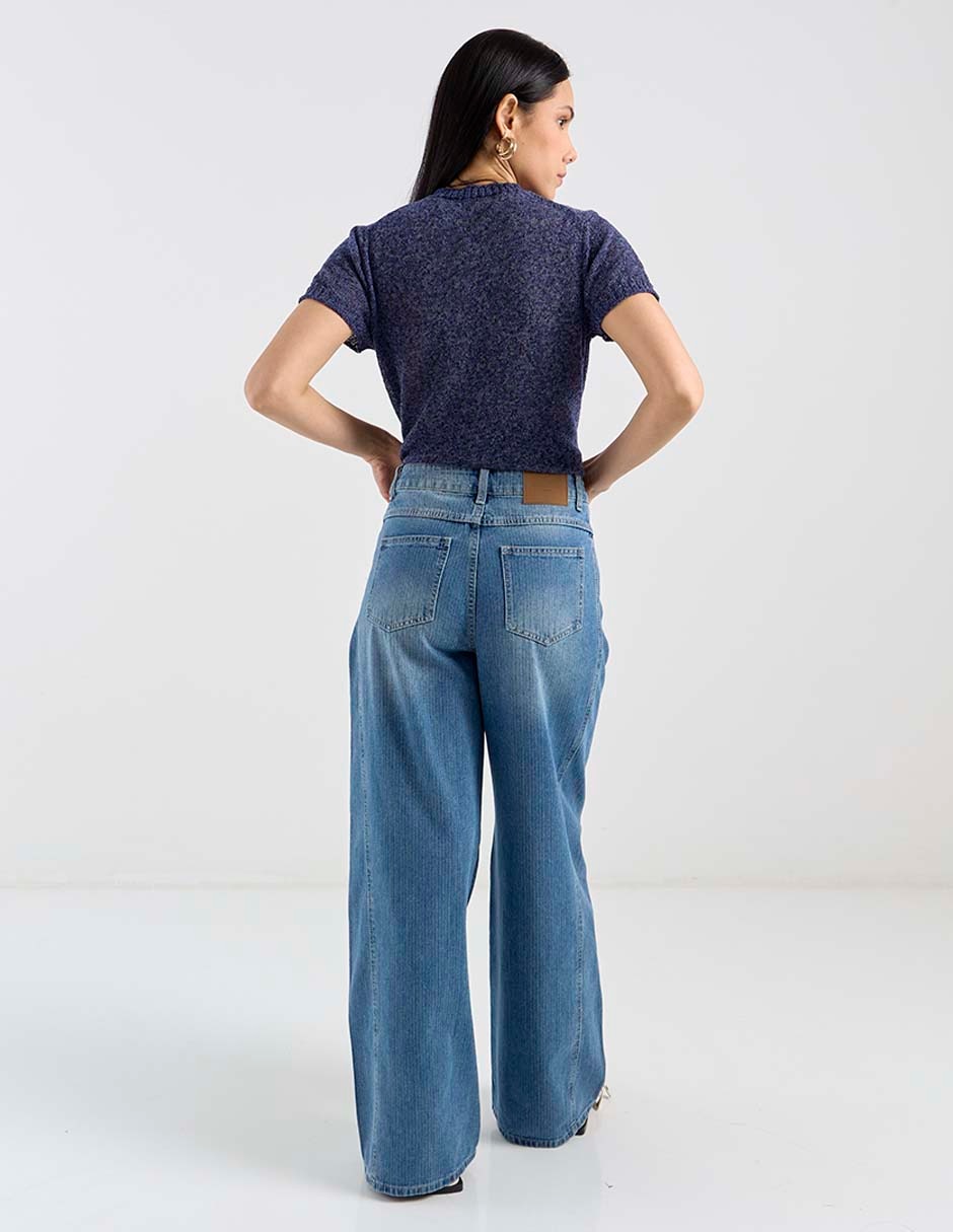 Jeans acampanado flare para mujer 2