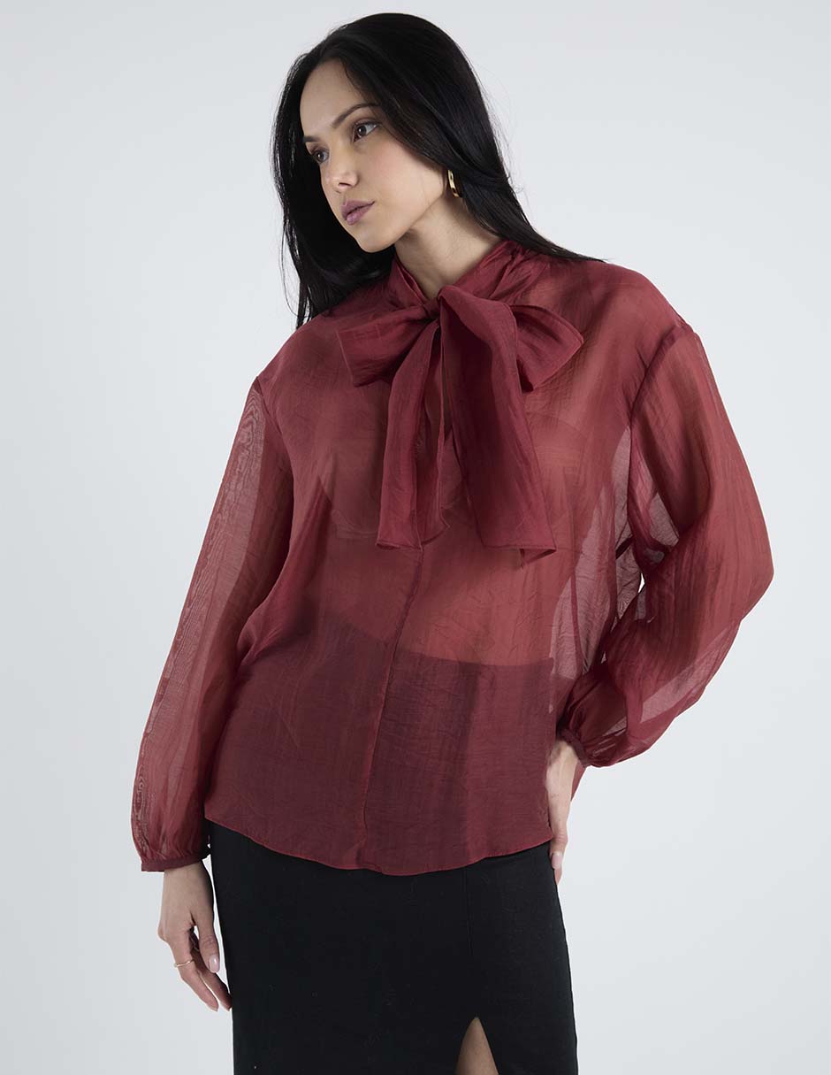 Blusa Kur.Kuma manga larga para mujer