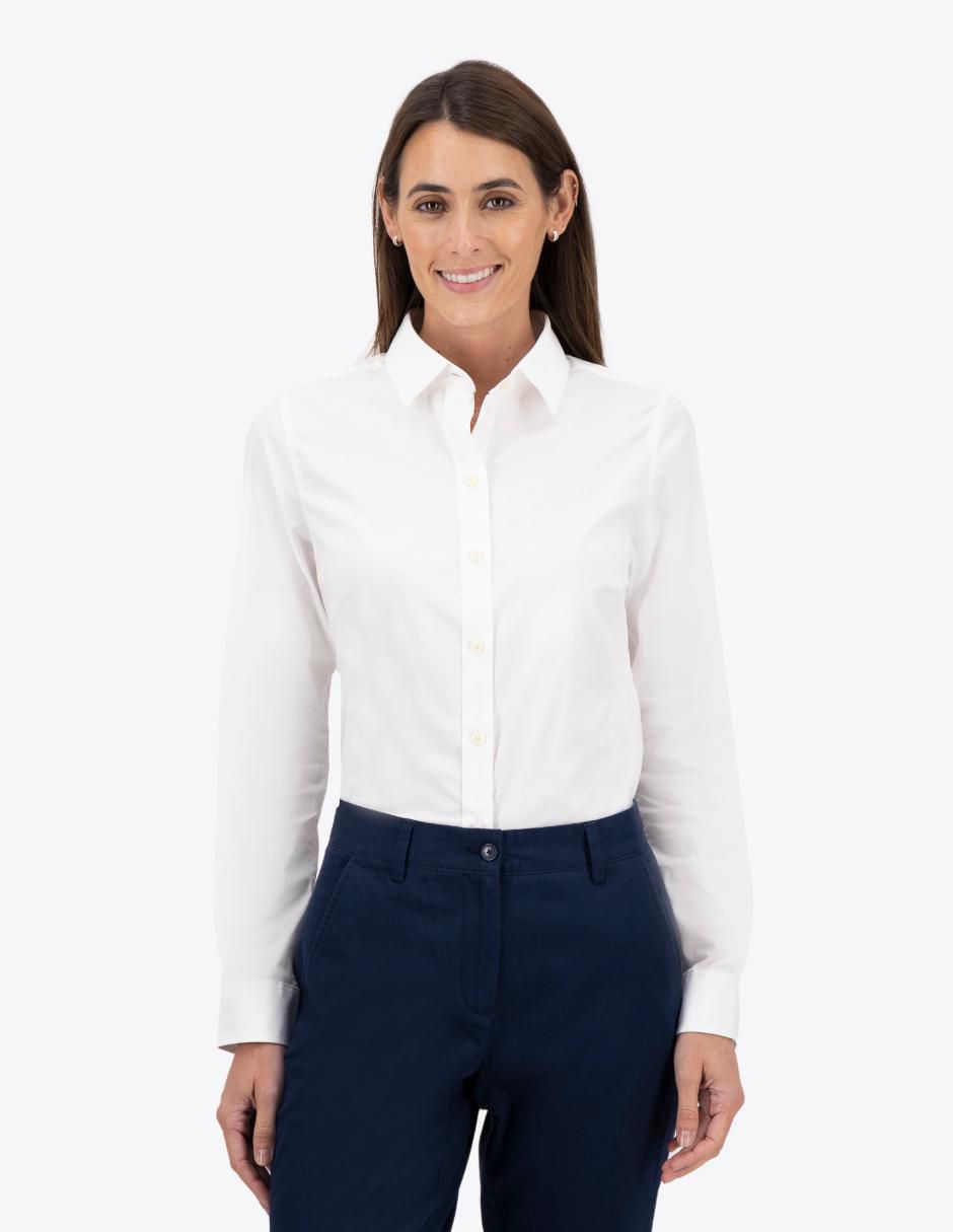 Camisa de algodón manga larga para mujer Camisa de algodón manga larga para mujer
