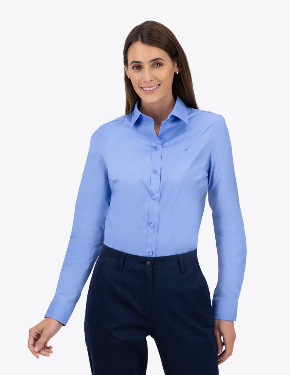 Camisa de algodón manga larga para mujer Camisa de algodón manga larga para mujer