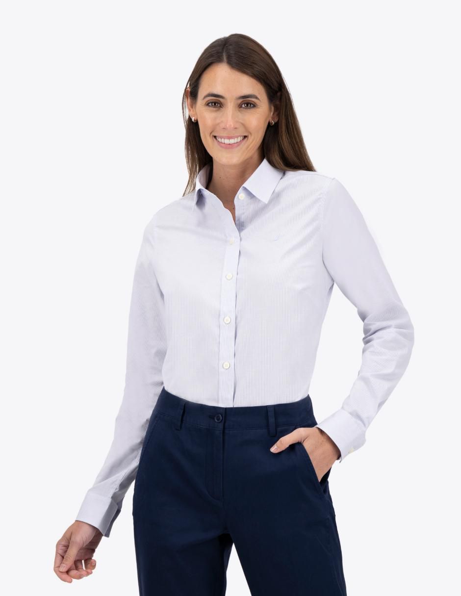 Camisa de algodón manga larga para mujer