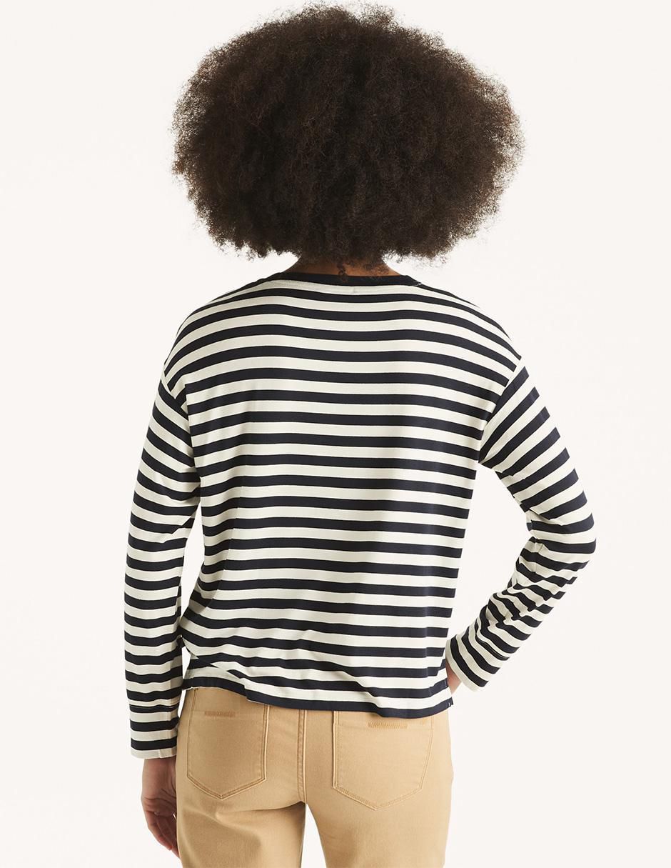 Playera manga larga Fall cuello redondo para mujer 3