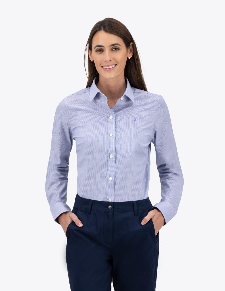 Camisa de algodón manga larga para mujer