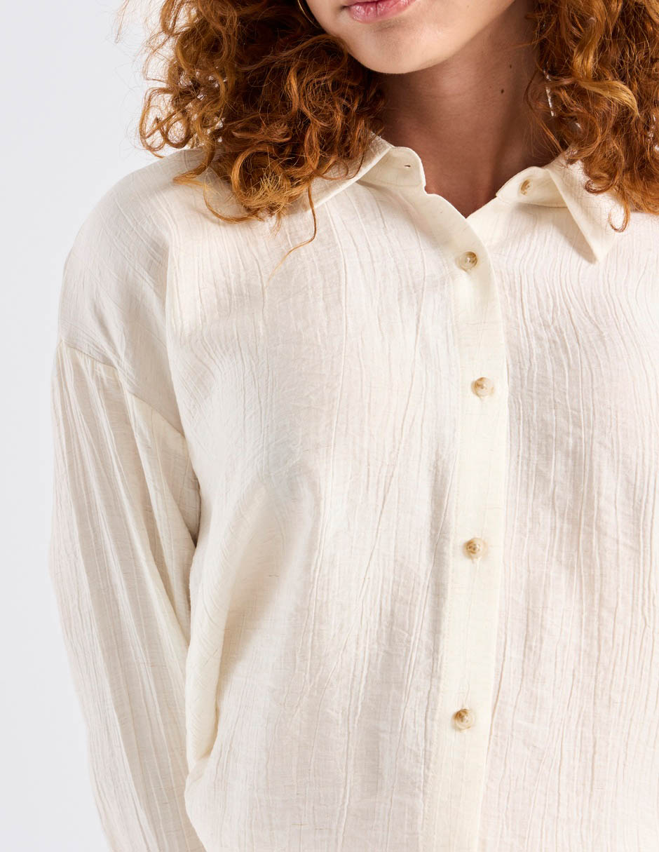 Blusa camisera Kur.Kuma manga larga para mujer 4