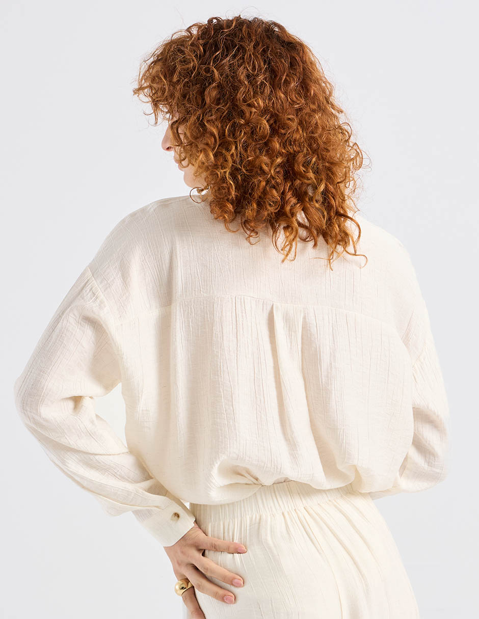 Blusa camisera Kur.Kuma manga larga para mujer 6