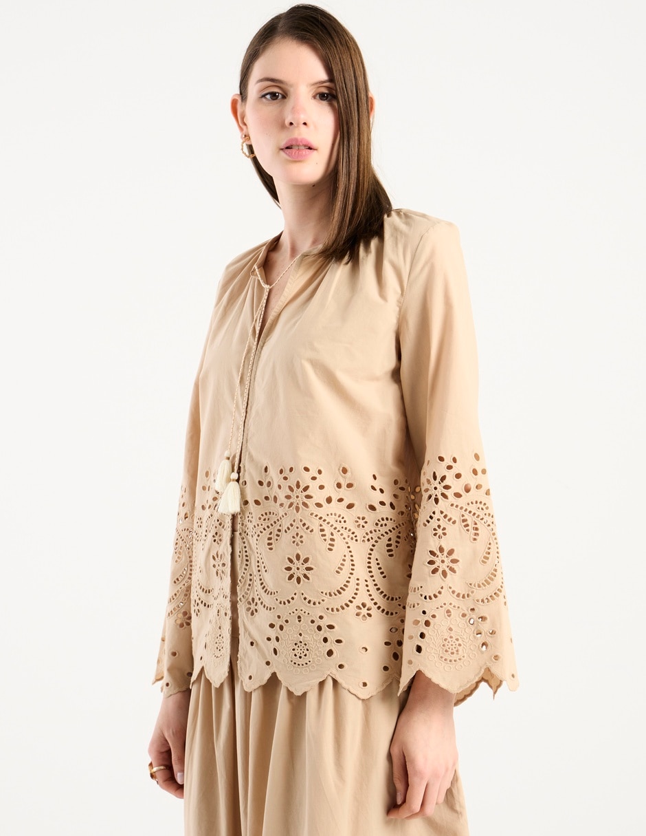 Blusa manga larga para mujer