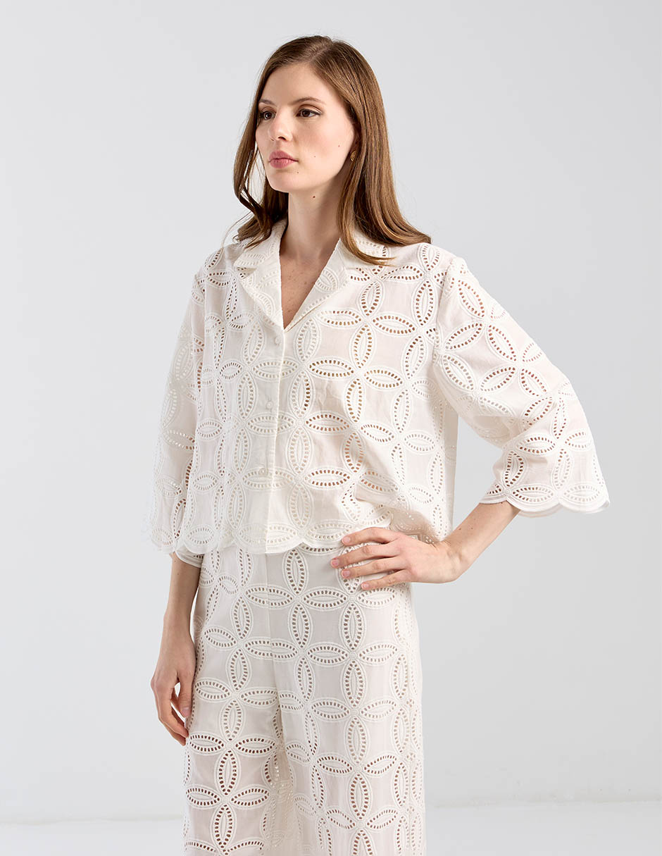 Blusa Kur.Kuma manga 3/4 para mujer