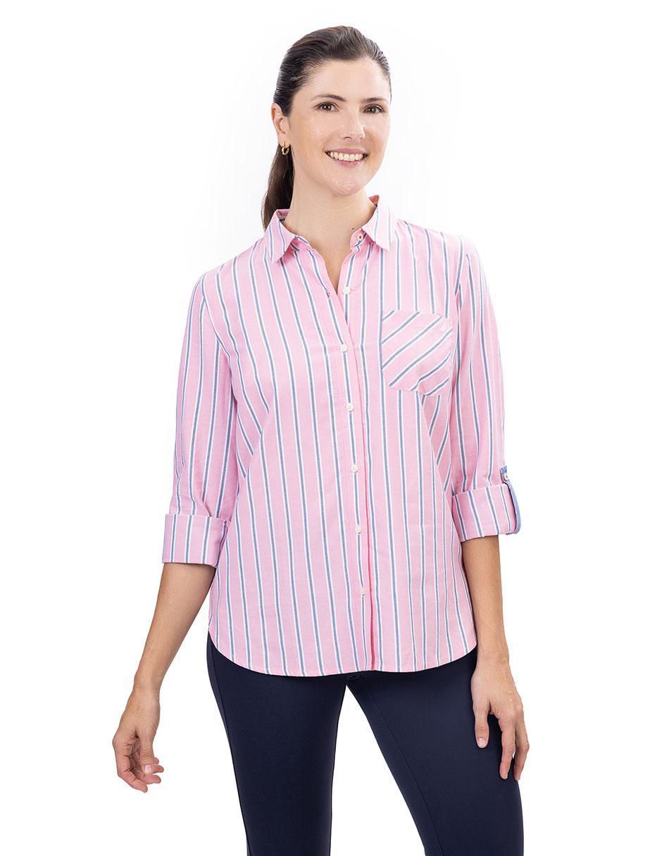Camisa de algodón manga 3/4 para mujer Camisa de algodón manga 3/4 para mujer