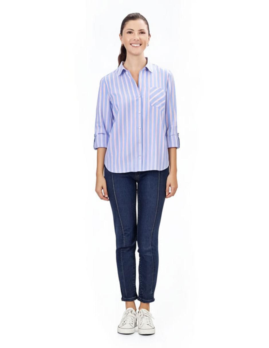 Camisa de algodón manga 3/4 para mujer 5
