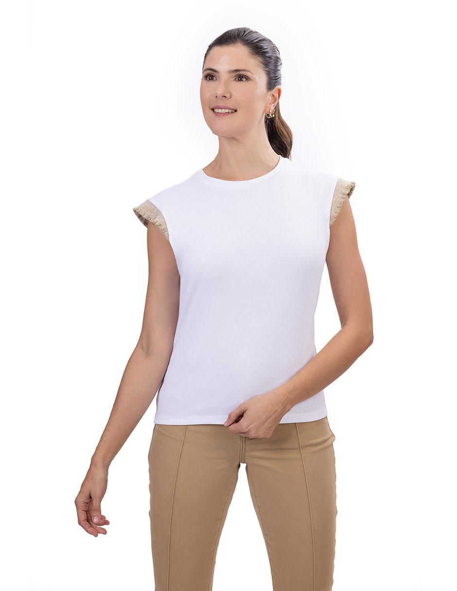Playera sin manga Fall cuello redondo para mujer