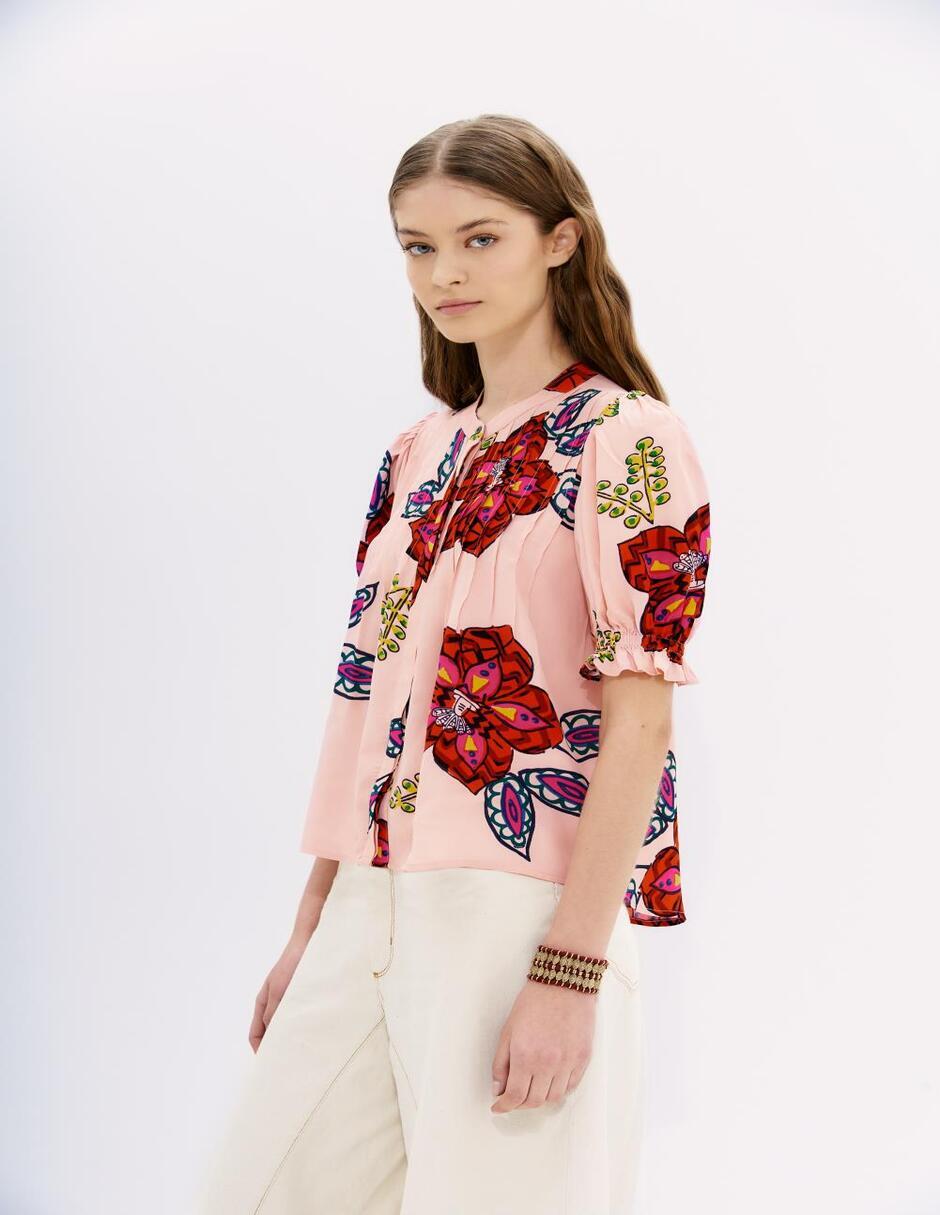 Blusa camisera manga corta para mujer 2