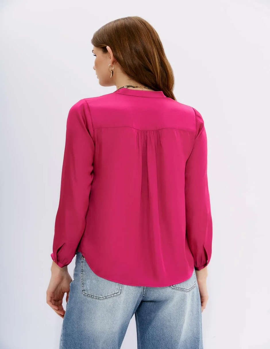 Blusa camisera manga larga para mujer 3