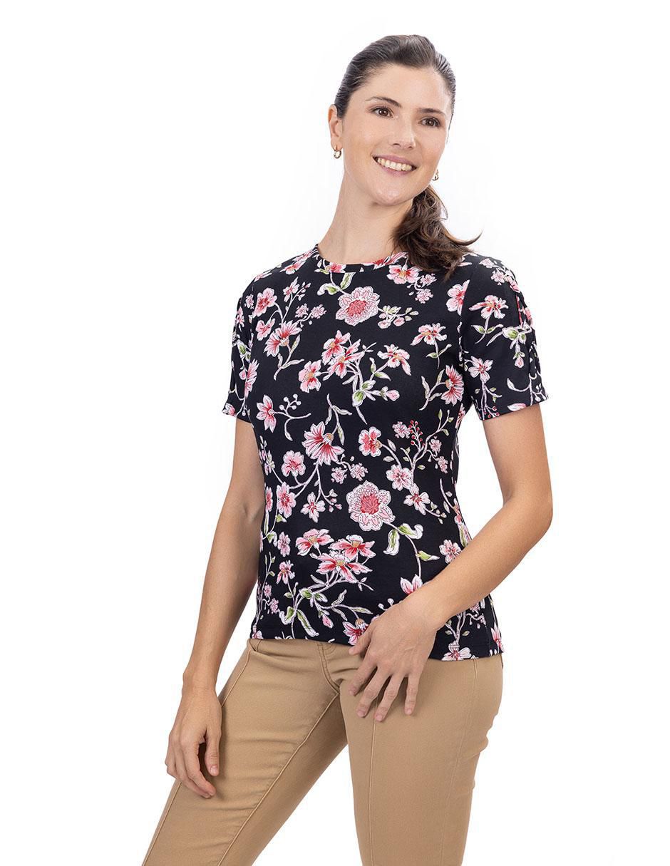 Playera manga corta Ffall cuello redondo para mujer 2