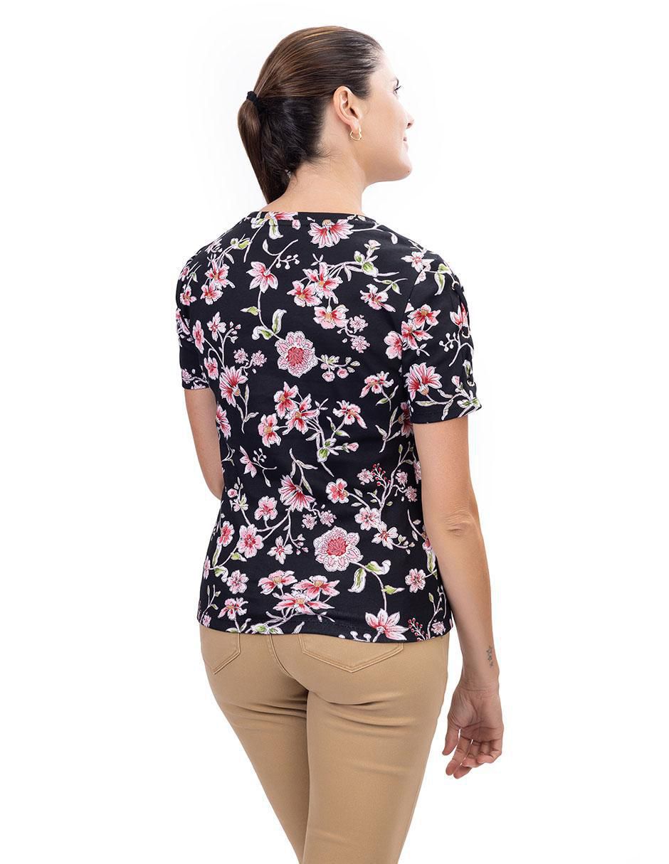 Playera manga corta Ffall cuello redondo para mujer 3