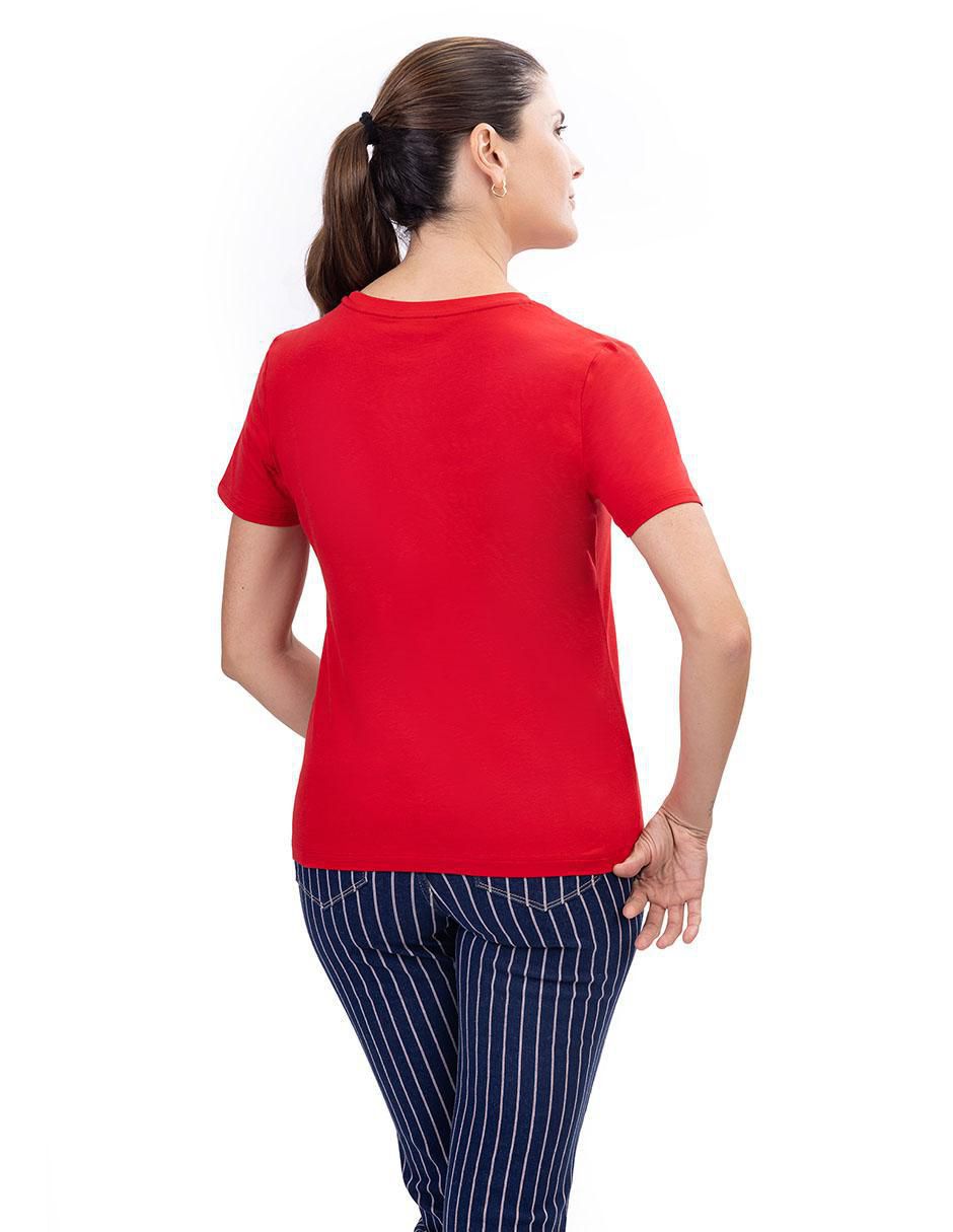"playera" "manga" corta nautica fall "cuello" redondo "para mujer"