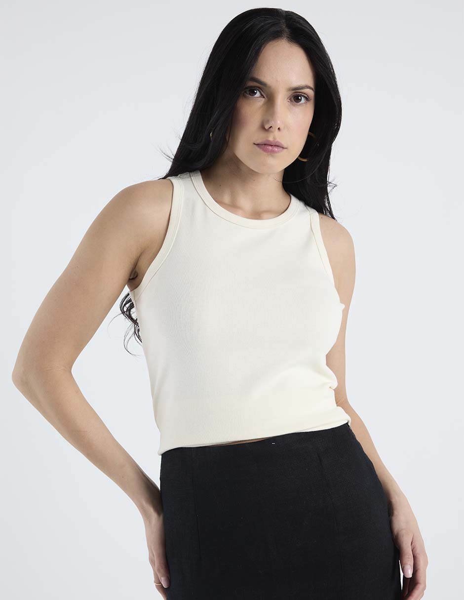 Top cuello redondo tirante ancho