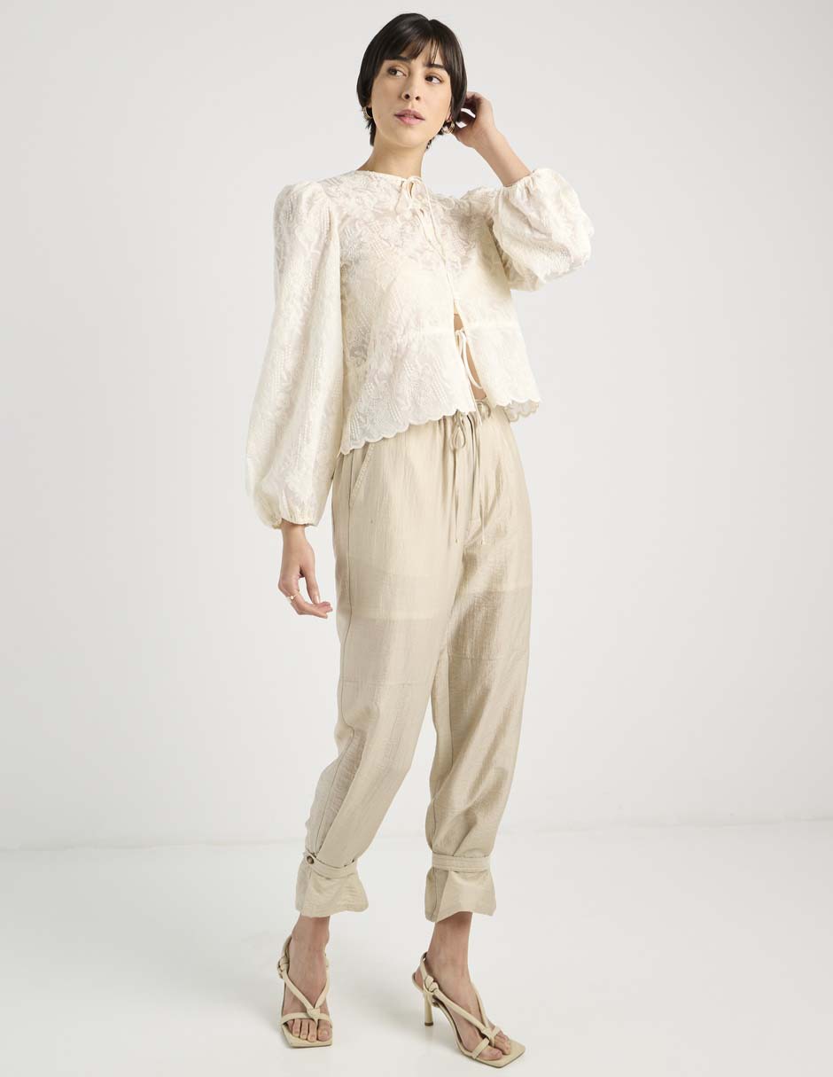Blusa camisera Kur.Kuma manga larga para mujer 3