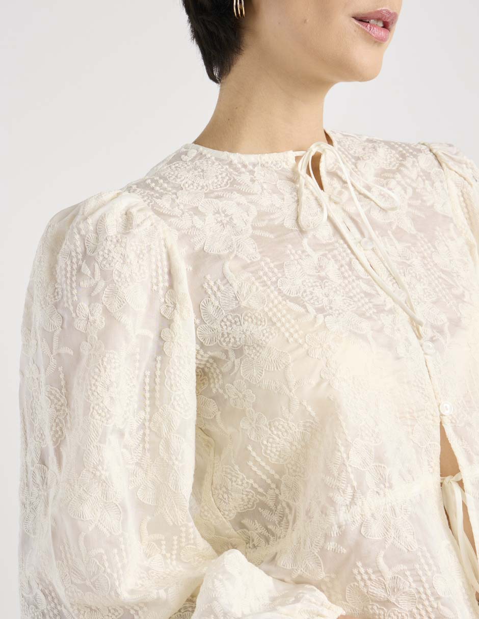 Blusa camisera Kur.Kuma manga larga para mujer 5