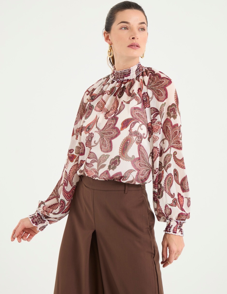 Blusa manga larga para mujer