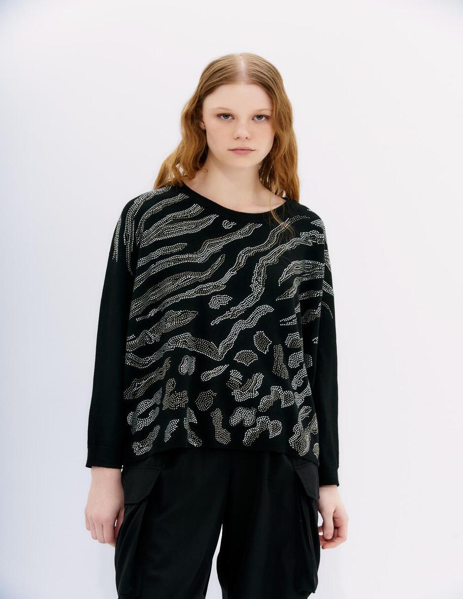 Suéter cuello redondo para mujer