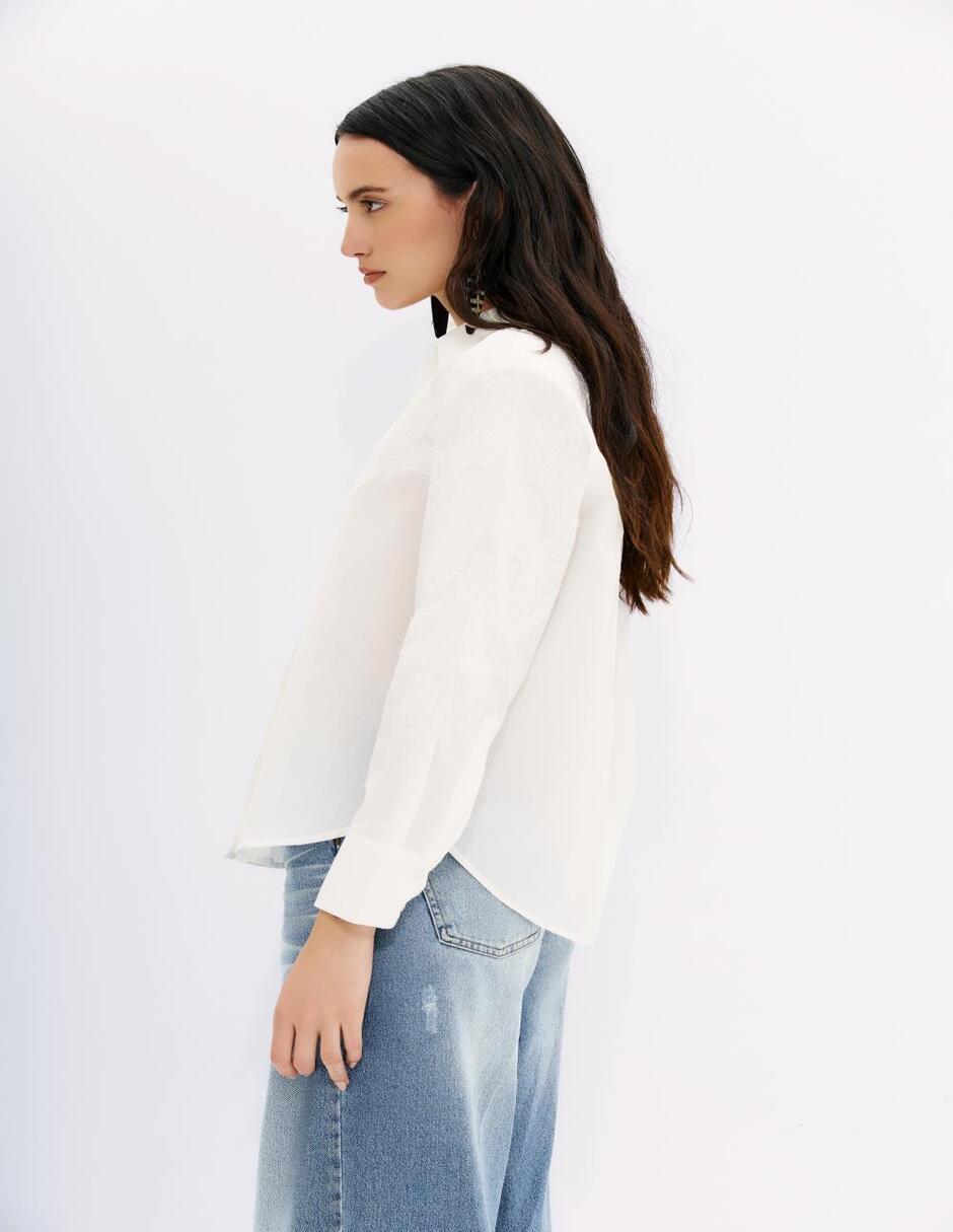 Blusa camisera manga larga para mujer 4