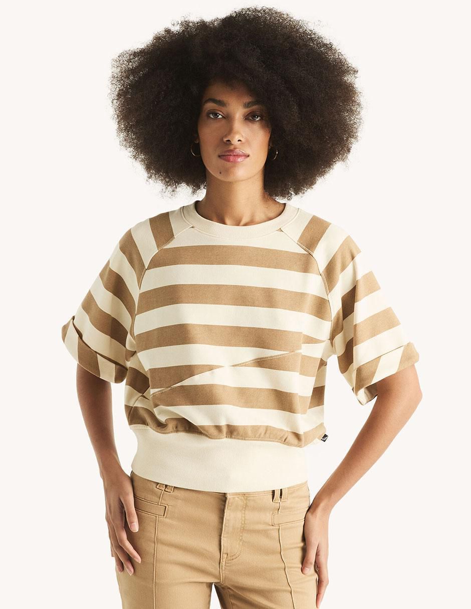 Blusa manga al codo para mujer