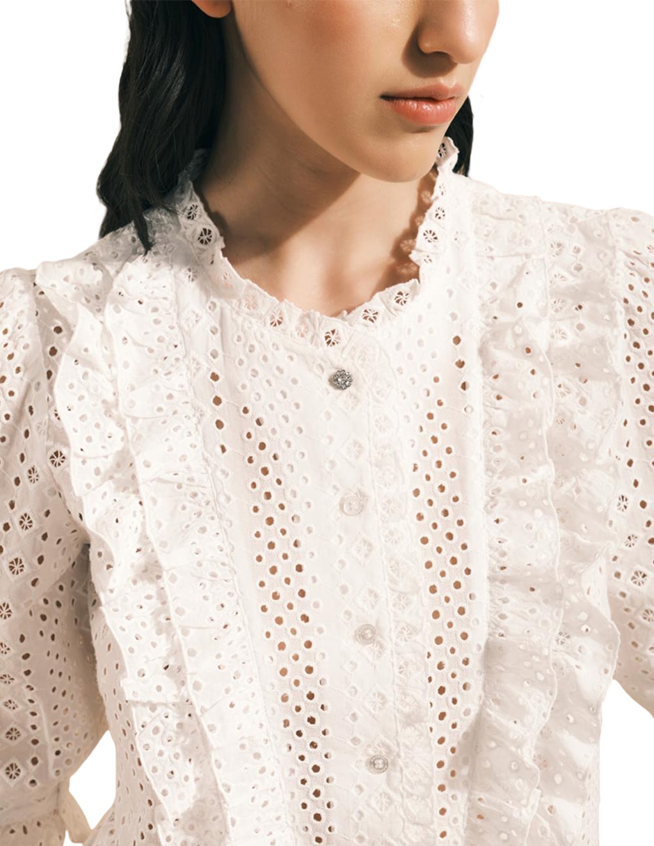 Blusa camisera manga 3/4 para mujer 2