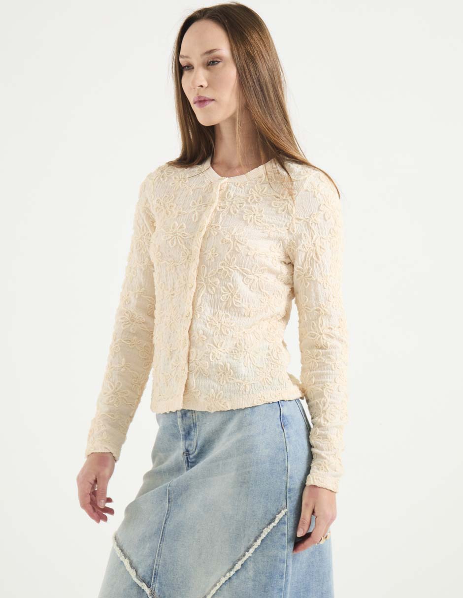 Blusa camisera manga larga para mujer