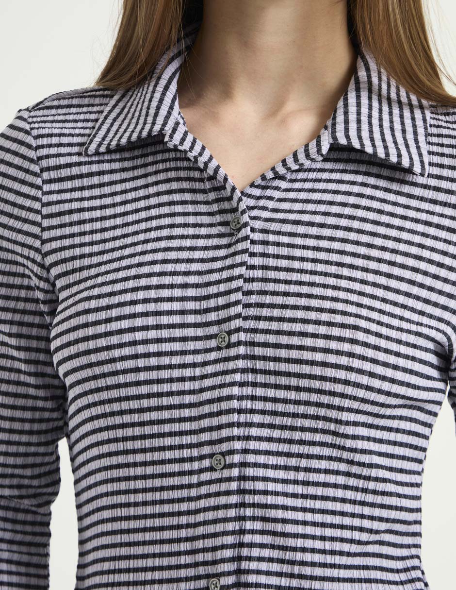 Blusa camisera manga larga para mujer 4