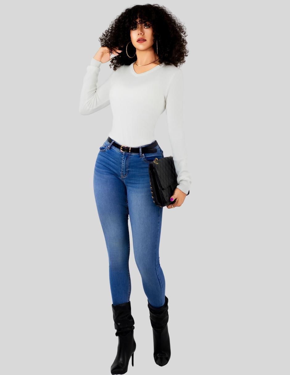 Suéter cuello v para mujer