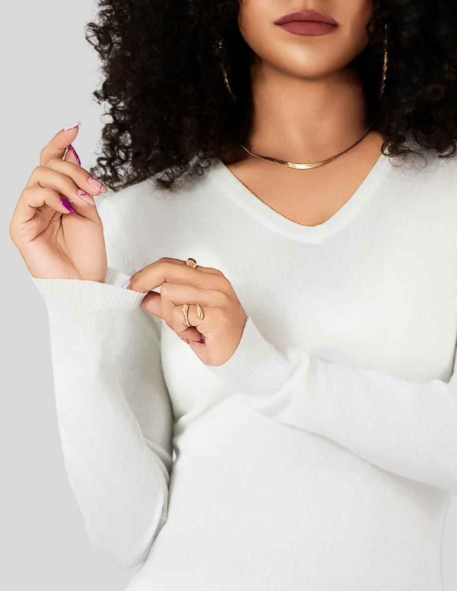 Suéter cuello v para mujer