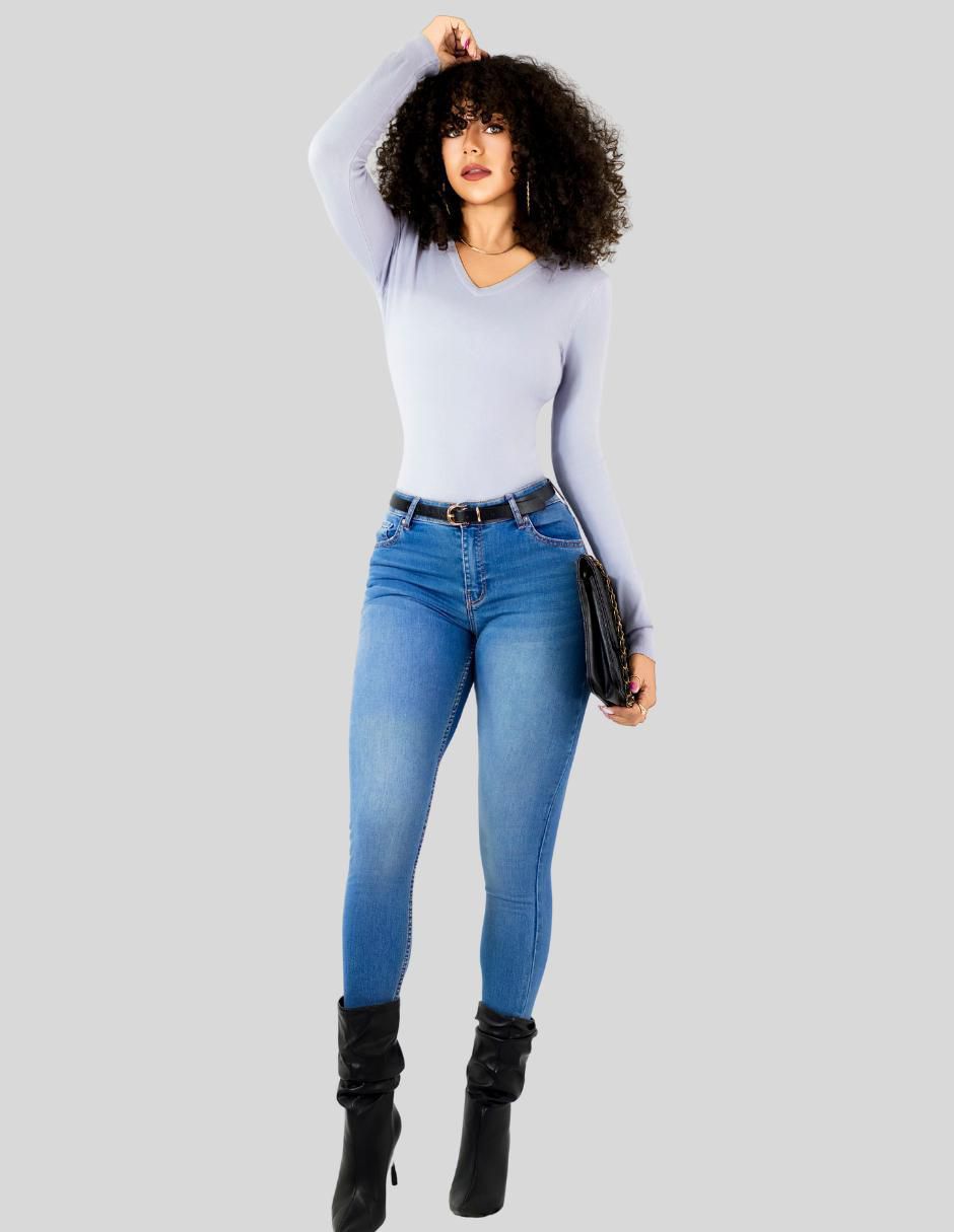 Suéter cuello v para mujer 3