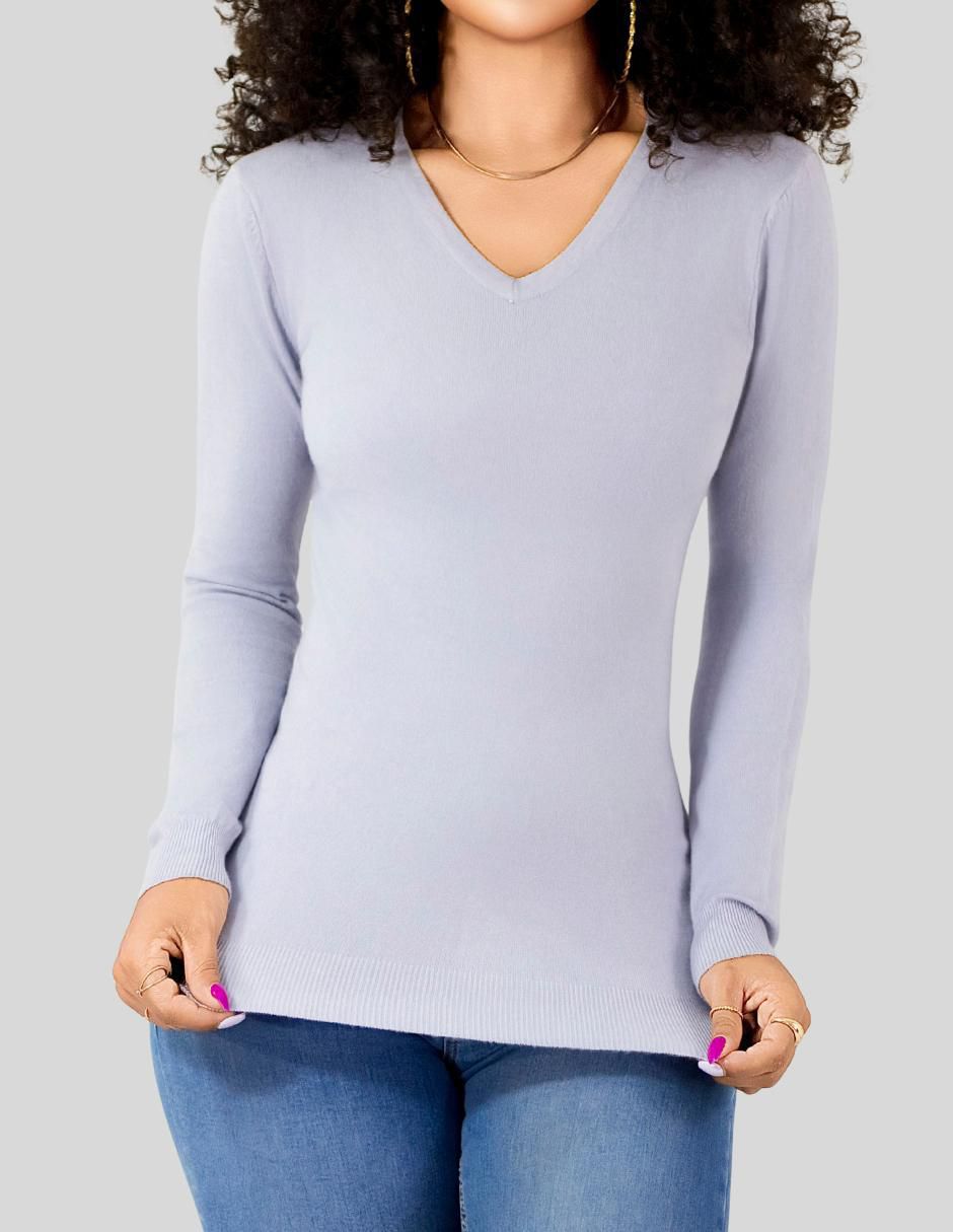 Suéter cuello v para mujer 6