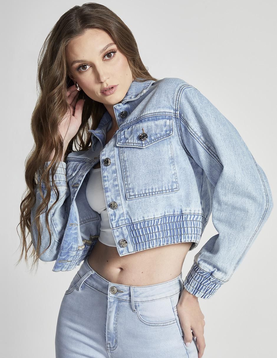 Chamarra bomber de mezclilla para mujer 3