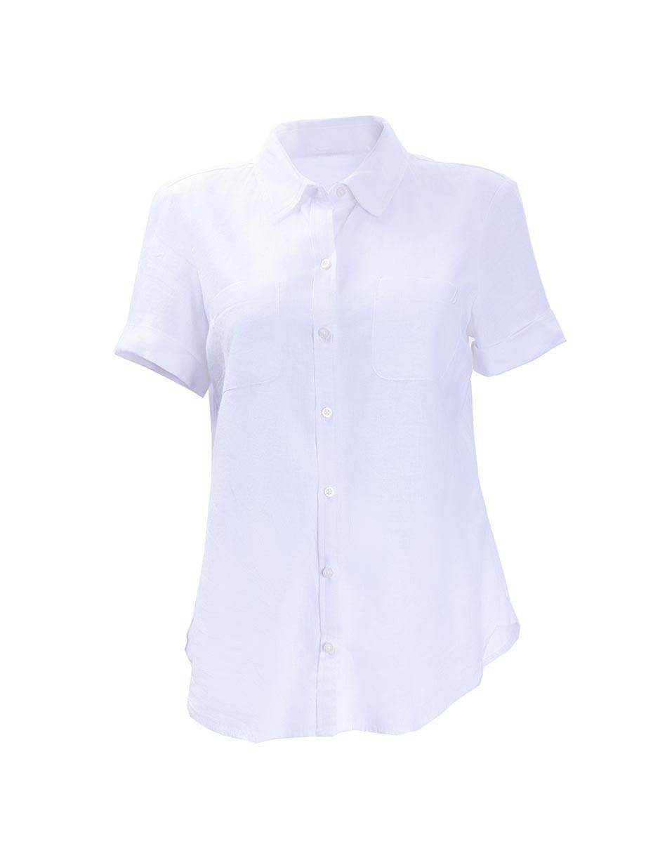 Camisa de lino manga corta para mujer 4