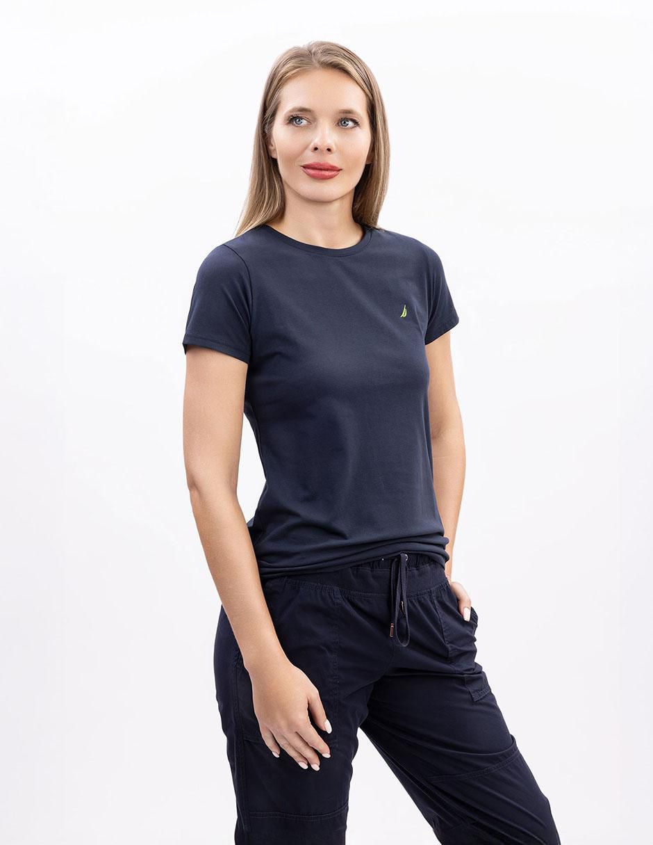 "playera" "manga" corta nautica basi "cuello" redondo "para mujer"