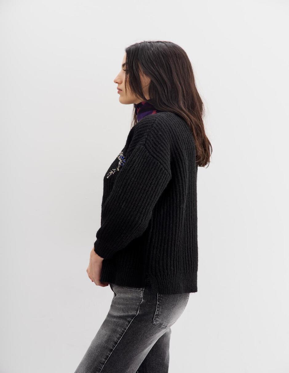 Suéter cuello V para mujer 2