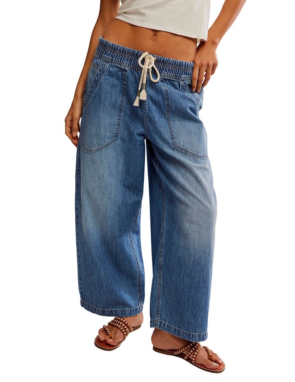 Jeans coulotte acampanado para mujer 2