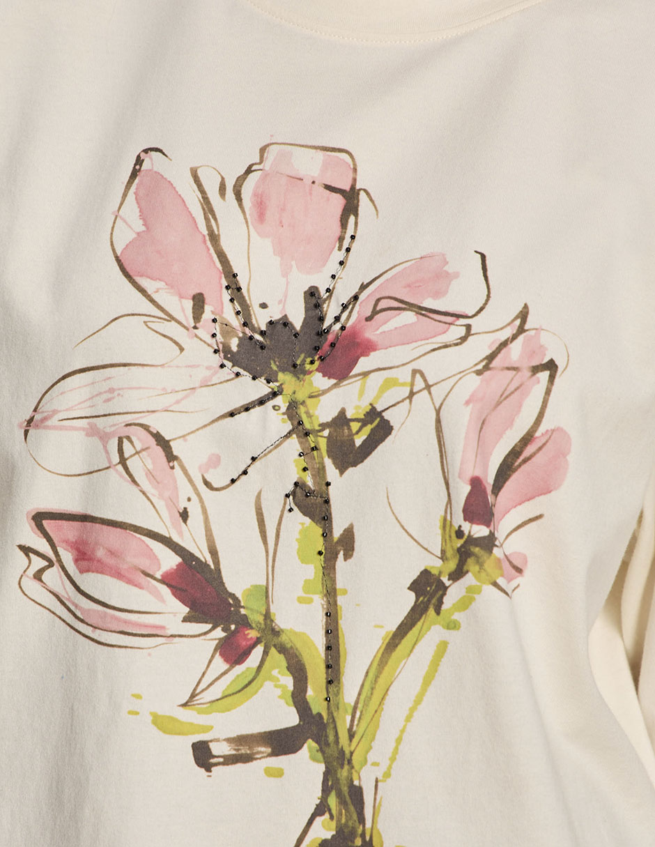 Playera manga al codo cuello redondo para mujer 4